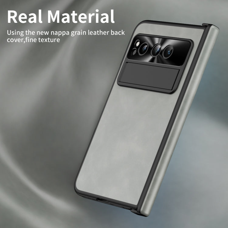 For Google Pixel Fold Napa Texture All-inclusive Phone Case(White) - Google Cases by PMC TechLife | Online Shopping South Africa | PMC TechLife | Buy Now Pay Later Mobicred