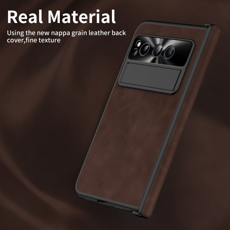 For Google Pixel Fold Napa Texture All-inclusive Phone Case(Coffee) - Google Cases by PMC TechLife | Online Shopping South Africa | PMC TechLife | Buy Now Pay Later Mobicred