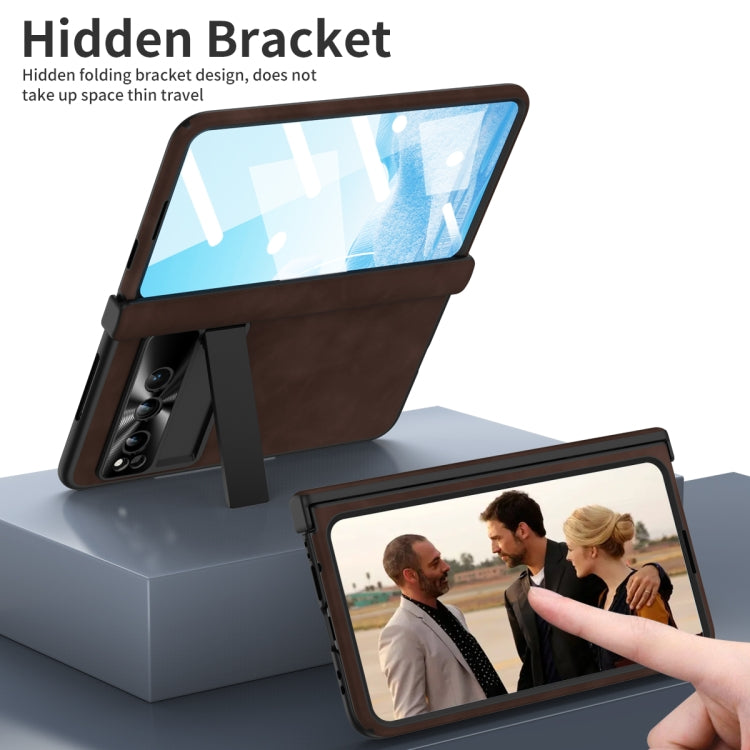 For Google Pixel Fold Napa Texture All-inclusive Phone Case(Coffee) - Google Cases by PMC TechLife | Online Shopping South Africa | PMC TechLife | Buy Now Pay Later Mobicred