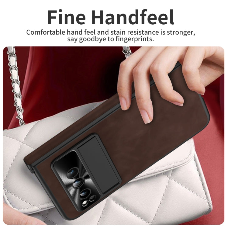 For Google Pixel Fold Napa Texture All-inclusive Phone Case(Coffee) - Google Cases by PMC TechLife | Online Shopping South Africa | PMC TechLife | Buy Now Pay Later Mobicred