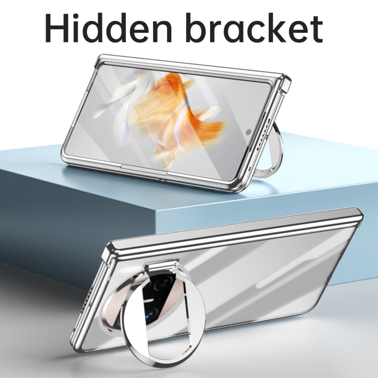 For Huawei Mate X3 Electroplating PC Folding Phone Case with Hinge(Transparent) - Huawei Cases by PMC TechLife | Online Shopping South Africa | PMC TechLife | Buy Now Pay Later Mobicred