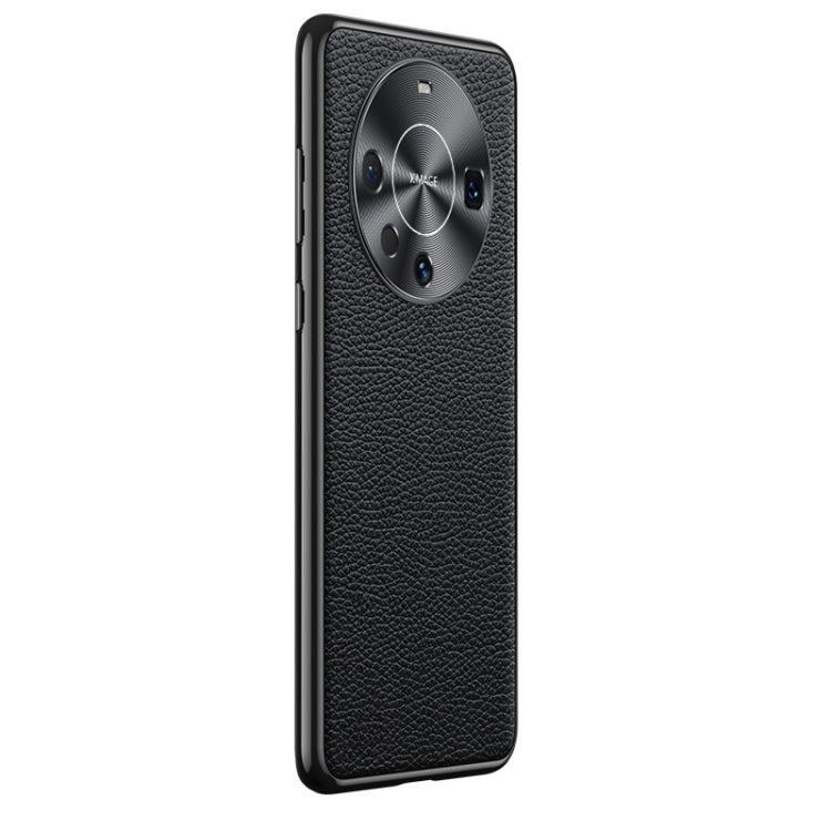 For Huawei Mate 60 Litchi Texture Genuine Leather Phone Case(Black) - Huawei Cases by PMC TechLife | Online Shopping South Africa | PMC TechLife | Buy Now Pay Later Mobicred