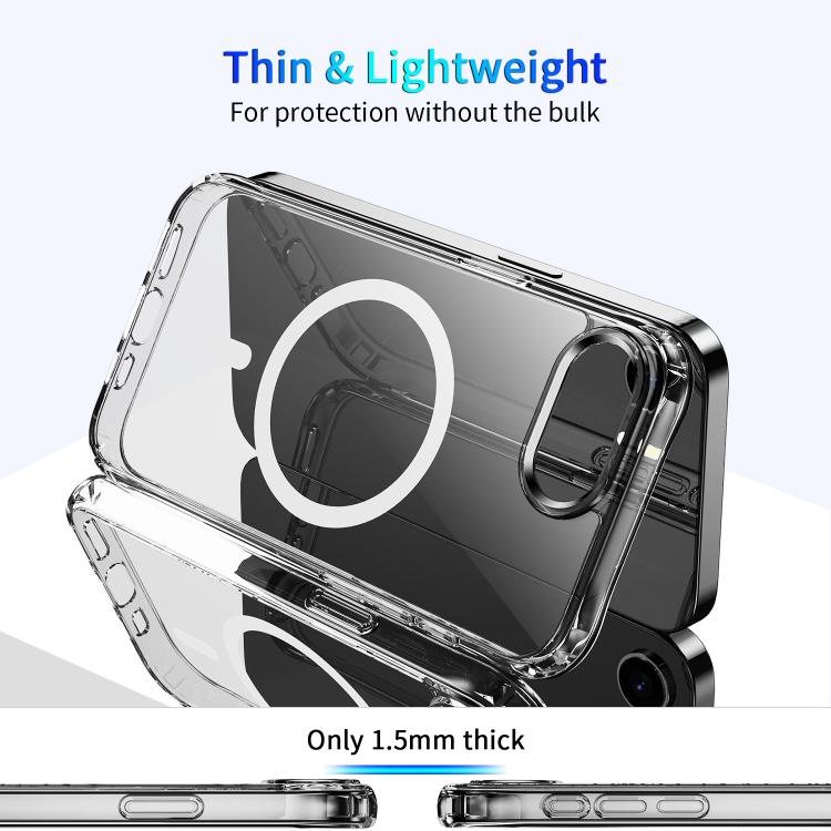 For iPhone 16e Four Corner Airbags MagSafe Magnetic Phone Case(Transparent) - iPhone 16e Cases by PMC TechLife | Online Shopping South Africa | PMC TechLife | Buy Now Pay Later Mobicred