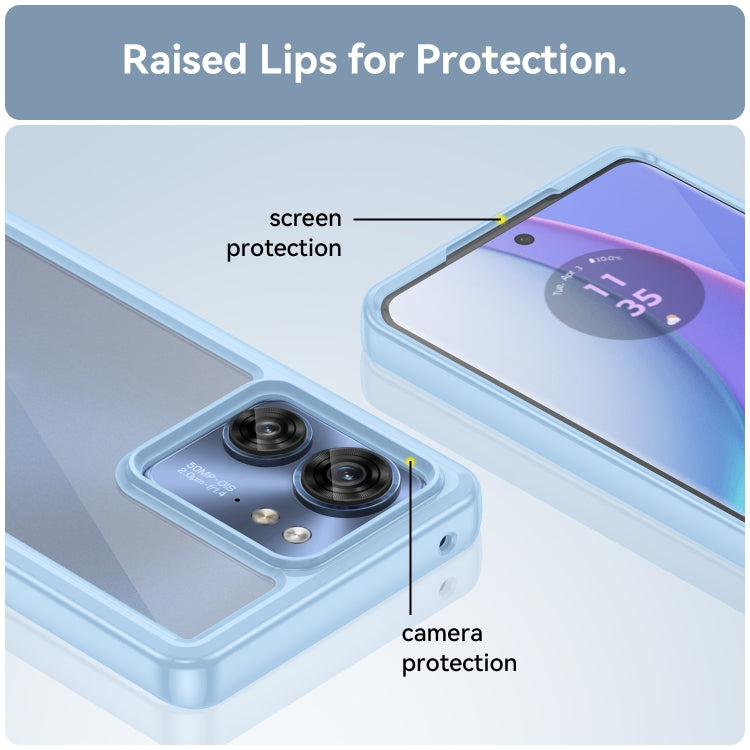 For Motorola Edge 40 Colorful Series Acrylic Hybrid TPU Phone Case(Blue) - Motorola Cases by PMC TechLife | Online Shopping South Africa | PMC TechLife | Buy Now Pay Later Mobicred