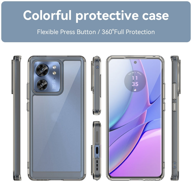 For Motorola Edge 40 Colorful Series Acrylic Hybrid TPU Phone Case(Transparent Grey) - Motorola Cases by PMC TechLife | Online Shopping South Africa | PMC TechLife | Buy Now Pay Later Mobicred