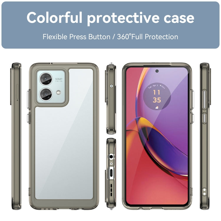 For Motorola Moto G84 Colorful Series Acrylic Hybrid TPU Phone Case(Transparent Grey) - Motorola Cases by PMC TechLife | Online Shopping South Africa | PMC TechLife | Buy Now Pay Later Mobicred