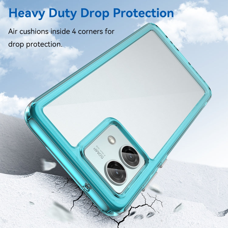 For Motorola Moto G84 Colorful Series Acrylic Hybrid TPU Phone Case(Transparent Blue) - Motorola Cases by PMC TechLife | Online Shopping South Africa | PMC TechLife | Buy Now Pay Later Mobicred