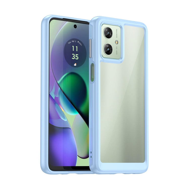 For Motorola Moto G54 Global Colorful Series Acrylic Hybrid TPU Phone Case(Blue) - Motorola Cases by PMC TechLife | Online Shopping South Africa | PMC TechLife | Buy Now Pay Later Mobicred
