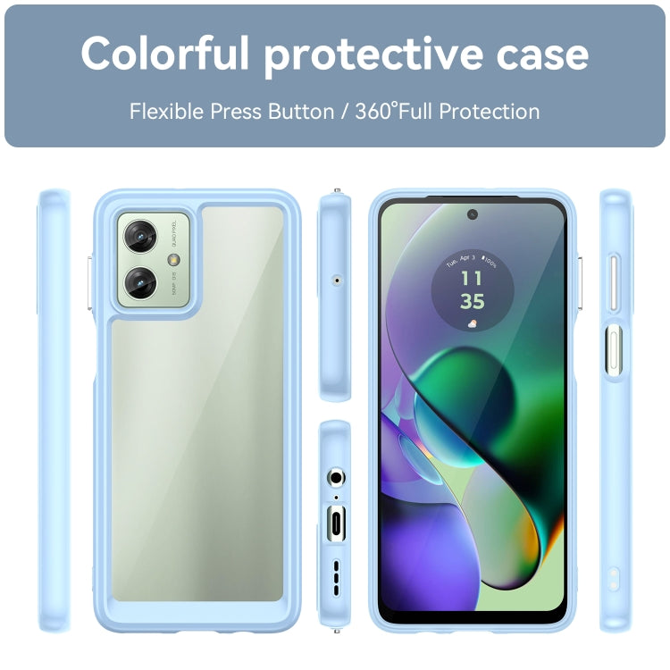 For Motorola Moto G54 Global Colorful Series Acrylic Hybrid TPU Phone Case(Blue) - Motorola Cases by PMC TechLife | Online Shopping South Africa | PMC TechLife | Buy Now Pay Later Mobicred