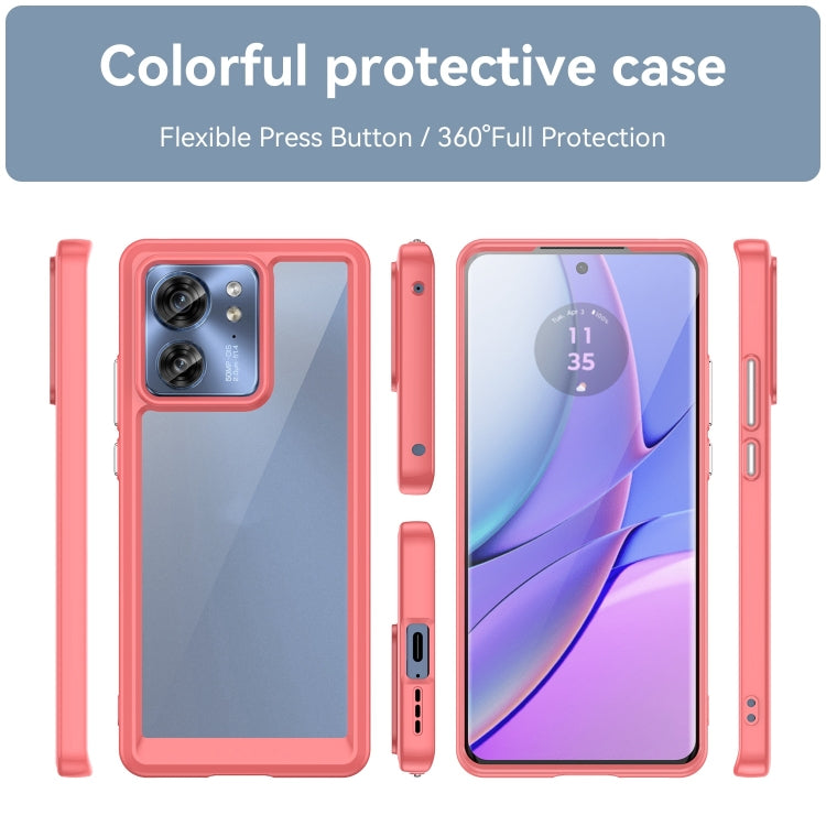 For Motorola Edge 2023 US Colorful Series Acrylic Hybrid TPU Phone Case(Red) - Motorola Cases by PMC TechLife | Online Shopping South Africa | PMC TechLife | Buy Now Pay Later Mobicred