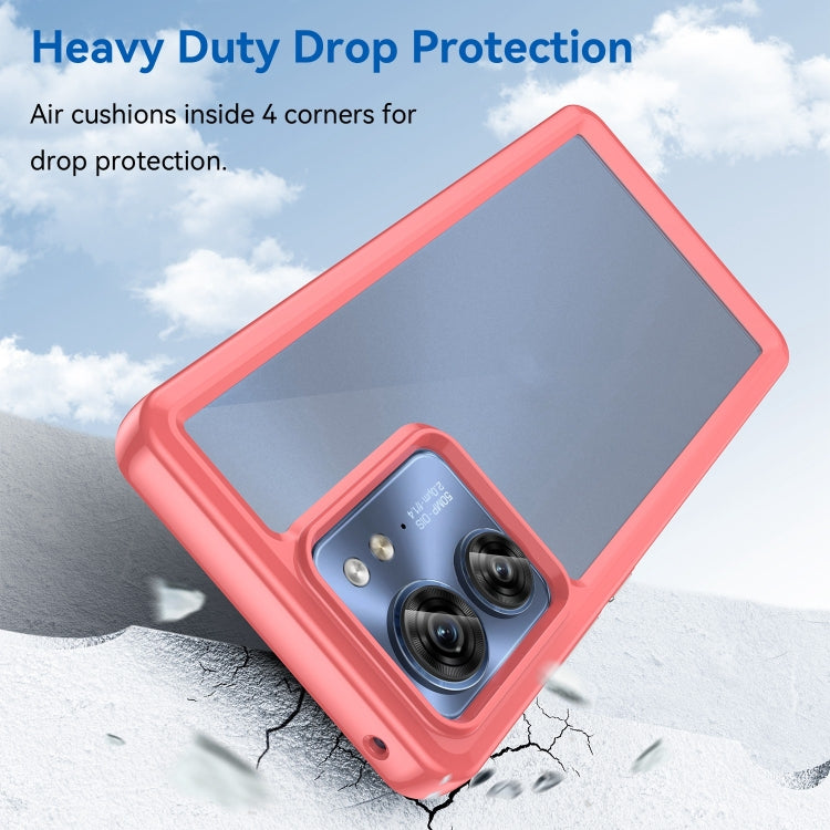 For Motorola Edge 2023 US Colorful Series Acrylic Hybrid TPU Phone Case(Red) - Motorola Cases by PMC TechLife | Online Shopping South Africa | PMC TechLife | Buy Now Pay Later Mobicred