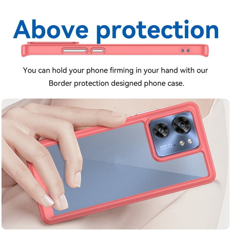 For Motorola Edge 2023 US Colorful Series Acrylic Hybrid TPU Phone Case(Red) - Motorola Cases by PMC TechLife | Online Shopping South Africa | PMC TechLife | Buy Now Pay Later Mobicred