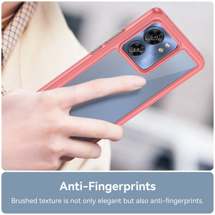 For Motorola Edge 2023 US Colorful Series Acrylic Hybrid TPU Phone Case(Red) - Motorola Cases by PMC TechLife | Online Shopping South Africa | PMC TechLife | Buy Now Pay Later Mobicred