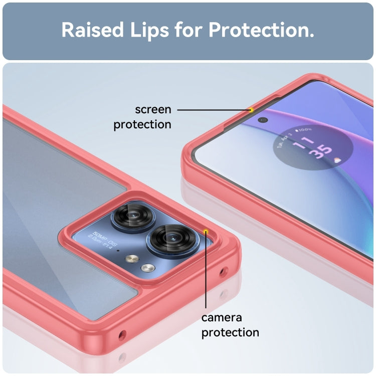 For Motorola Edge 2023 US Colorful Series Acrylic Hybrid TPU Phone Case(Red) - Motorola Cases by PMC TechLife | Online Shopping South Africa | PMC TechLife | Buy Now Pay Later Mobicred
