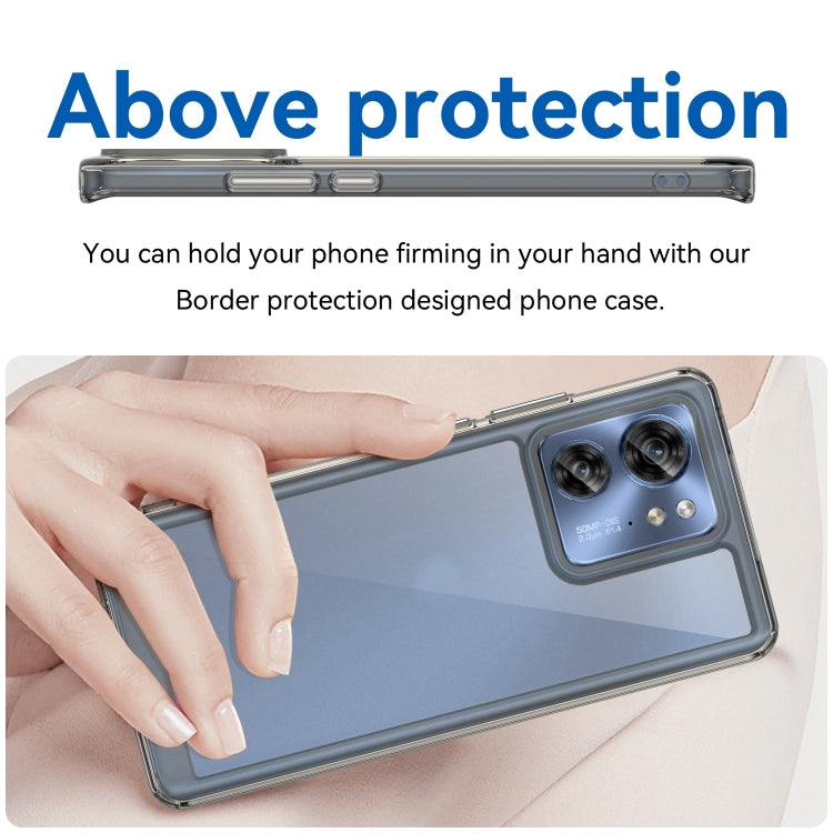 For Motorola Edge 2023 US Colorful Series Acrylic Hybrid TPU Phone Case(Transparent Grey) - Motorola Cases by PMC TechLife | Online Shopping South Africa | PMC TechLife | Buy Now Pay Later Mobicred