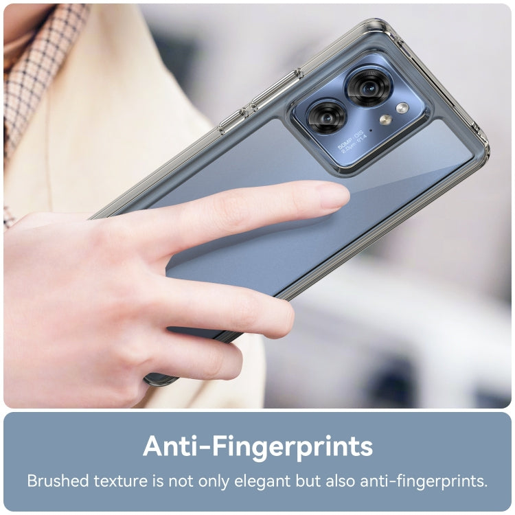 For Motorola Edge 2023 US Colorful Series Acrylic Hybrid TPU Phone Case(Transparent Grey) - Motorola Cases by PMC TechLife | Online Shopping South Africa | PMC TechLife | Buy Now Pay Later Mobicred