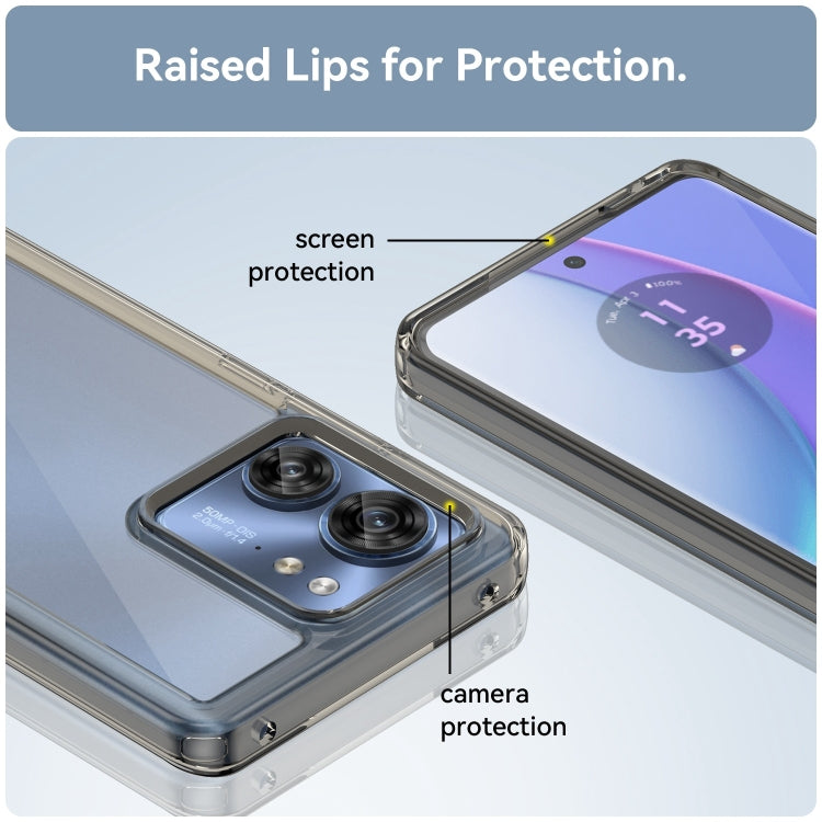 For Motorola Edge 2023 US Colorful Series Acrylic Hybrid TPU Phone Case(Transparent Grey) - Motorola Cases by PMC TechLife | Online Shopping South Africa | PMC TechLife | Buy Now Pay Later Mobicred