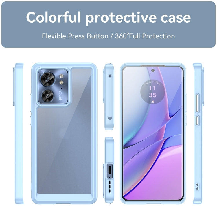 For Motorola Edge 2023 Global Colorful Series Acrylic Hybrid TPU Phone Case(Blue) - Motorola Cases by PMC TechLife | Online Shopping South Africa | PMC TechLife | Buy Now Pay Later Mobicred