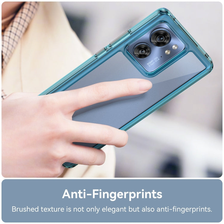 For Motorola Edge 2023 Global Colorful Series Acrylic Hybrid TPU Phone Case(Transparent Blue) - Motorola Cases by PMC TechLife | Online Shopping South Africa | PMC TechLife | Buy Now Pay Later Mobicred