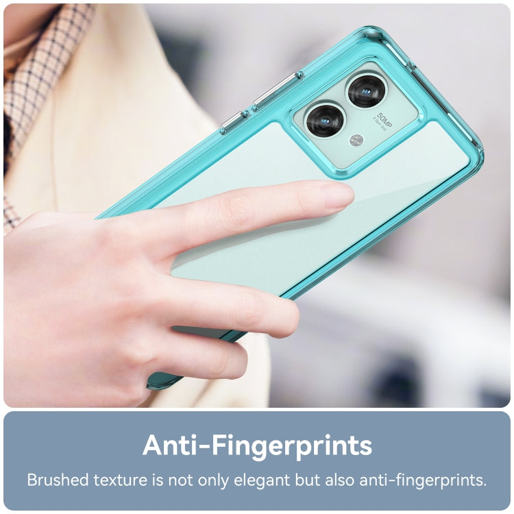 For Motorola Edge 40 Neo Colorful Series Acrylic Hybrid TPU Phone Case(Transparent Blue) - Motorola Cases by PMC TechLife | Online Shopping South Africa | PMC TechLife | Buy Now Pay Later Mobicred