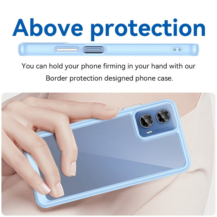 For Motorola Moto G34 Colorful Series Acrylic Hybrid TPU Phone Case(Blue) - free shipping - PMC TechLife - Order now!