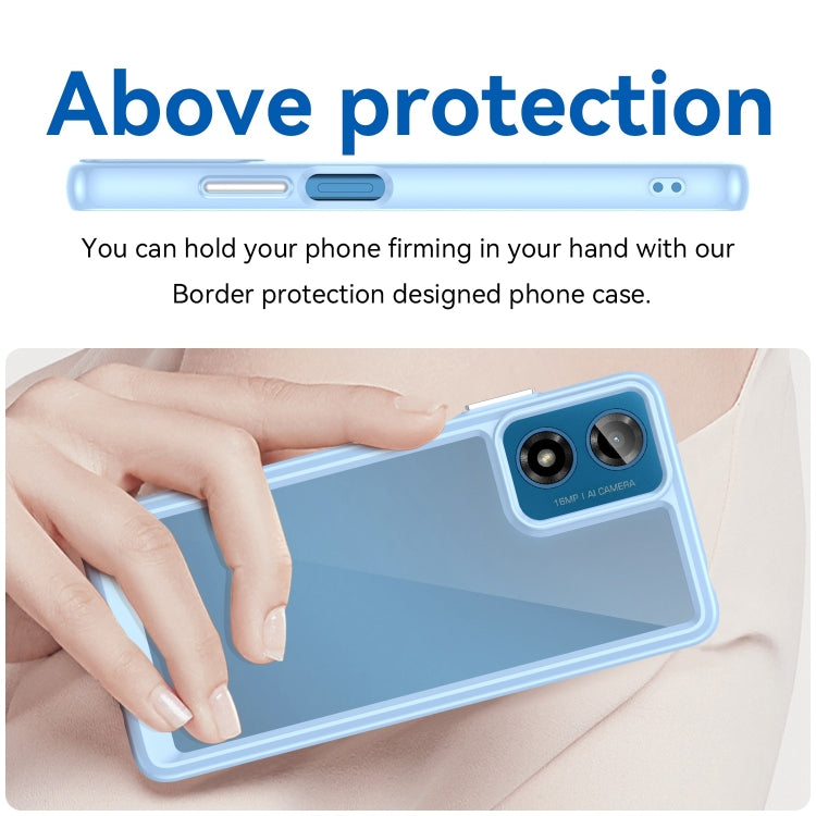 For Motorola Moto G04 Colorful Series Acrylic Hybrid TPU Phone Case(Blue) - free shipping - PMC TechLife - Order now!