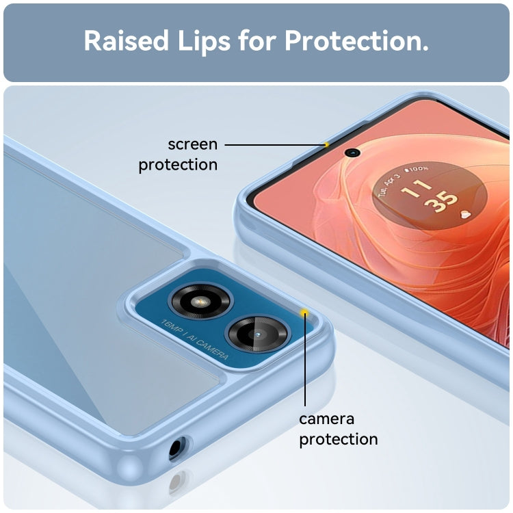 For Motorola Moto G04 Colorful Series Acrylic Hybrid TPU Phone Case(Blue) - free shipping - PMC TechLife - Order now!