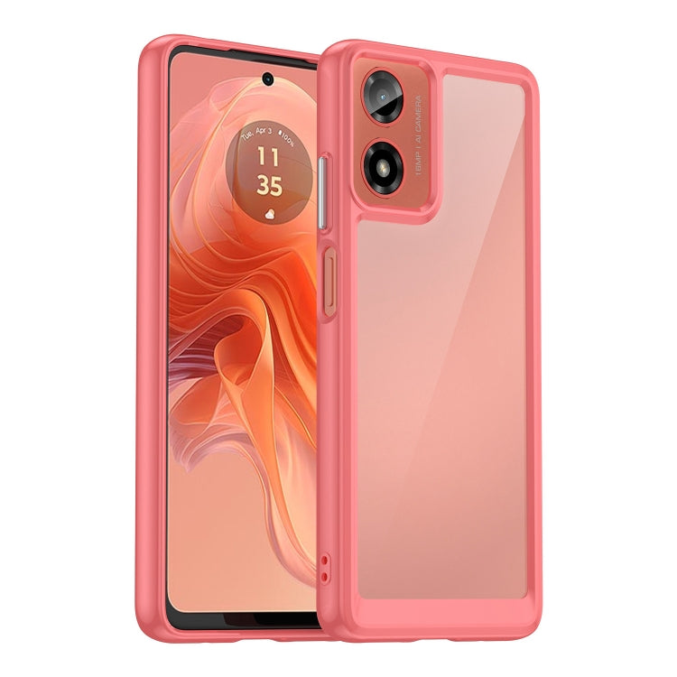For Motorola Moto G24 Colorful Series Acrylic Hybrid TPU Phone Case(Red) - Motorola Cases by PMC TechLife | Online Shopping South Africa | PMC TechLife | Buy Now Pay Later Mobicred