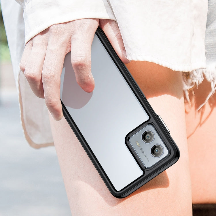 For Motorola Moto G53 5G Colorful Series Acrylic Hybrid TPU Phone Case(Black) - Motorola Cases by PMC TechLife | Online Shopping South Africa | PMC TechLife | Buy Now Pay Later Mobicred