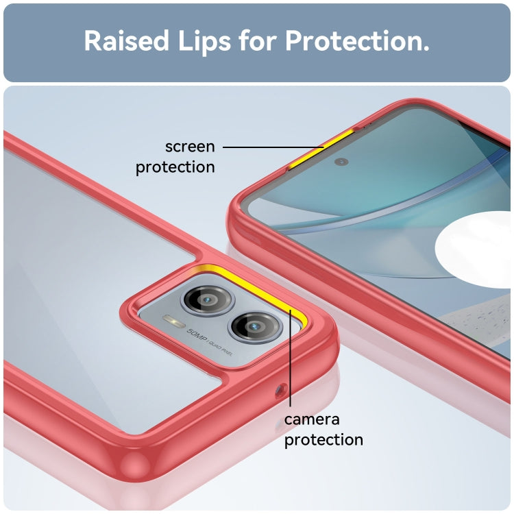 For Motorola Moto G53 5G Colorful Series Acrylic Hybrid TPU Phone Case(Red) - Motorola Cases by PMC TechLife | Online Shopping South Africa | PMC TechLife | Buy Now Pay Later Mobicred