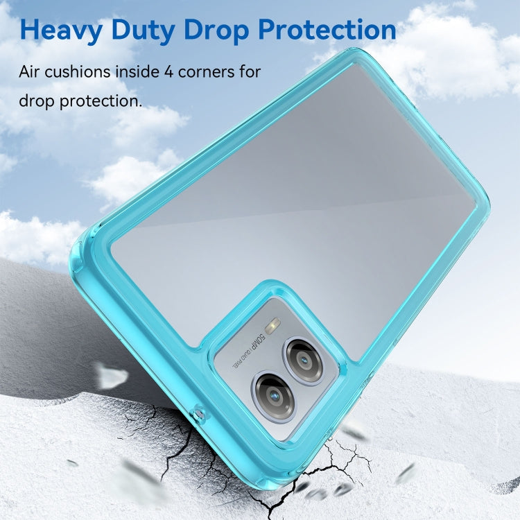 For Motorola Moto G53 5G Colorful Series Acrylic Hybrid TPU Phone Case(Transparent Blue) - Motorola Cases by PMC TechLife | Online Shopping South Africa | PMC TechLife | Buy Now Pay Later Mobicred