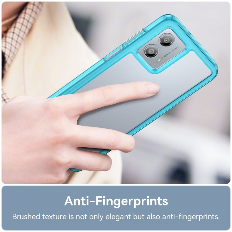 For Motorola Moto G53 5G Colorful Series Acrylic Hybrid TPU Phone Case(Transparent Blue) - Motorola Cases by PMC TechLife | Online Shopping South Africa | PMC TechLife | Buy Now Pay Later Mobicred