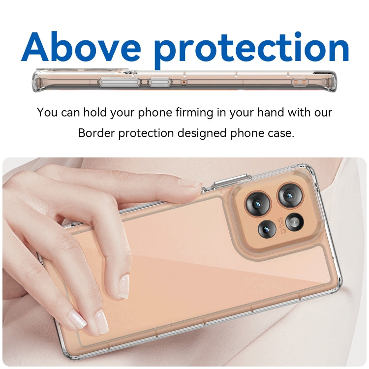 For Motorola Edge 50 Colorful Series Acrylic Hybrid TPU Phone Case(Transparent) - free shipping - PMC TechLife - Order now!