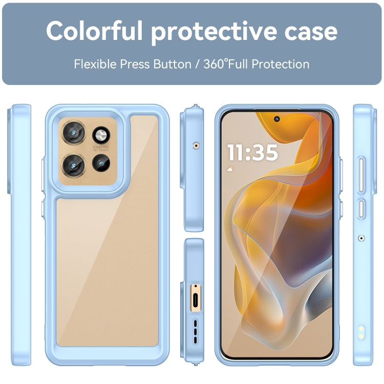 For Motorola Edge 50 Neo Colorful Series Acrylic Hybrid TPU Phone Case(Blue) - free shipping - PMC TechLife - Order now!