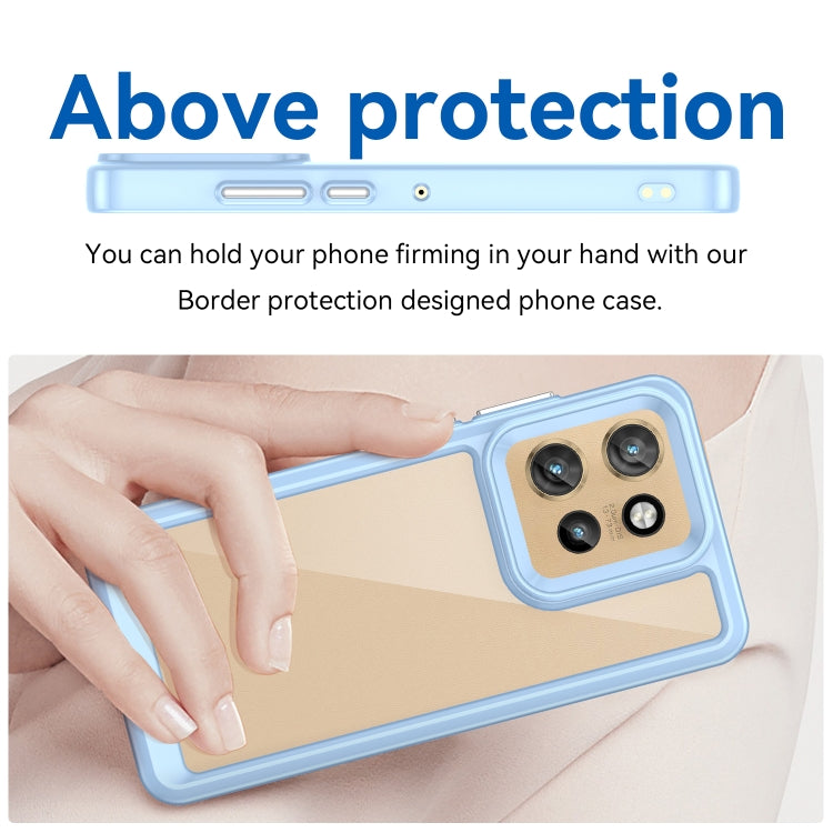 For Motorola Edge 50 Neo Colorful Series Acrylic Hybrid TPU Phone Case(Blue) - free shipping - PMC TechLife - Order now!