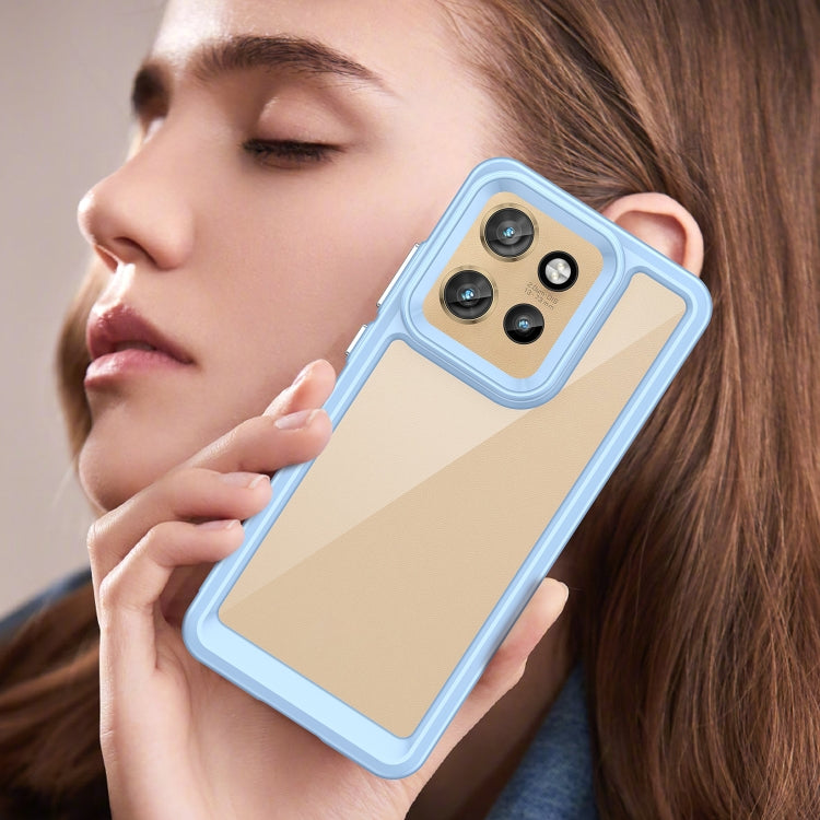 For Motorola Edge 50 Neo Colorful Series Acrylic Hybrid TPU Phone Case(Blue) - free shipping - PMC TechLife - Order now!