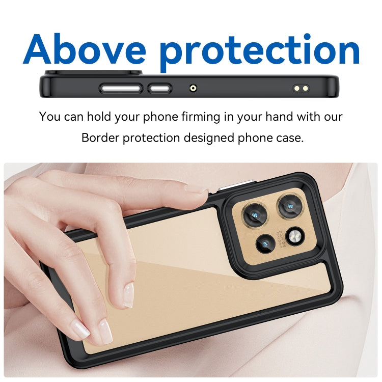 For Motorola Moto S50 Colorful Series Acrylic Hybrid TPU Phone Case(Black) - free shipping - PMC TechLife - Order now!