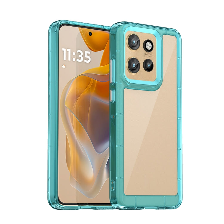 For Motorola Moto S50 Colorful Series Acrylic Hybrid TPU Phone Case(Transparent Blue) - free shipping - PMC TechLife - Order now!