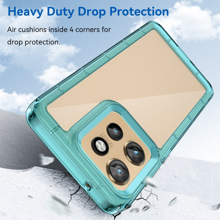 For Motorola Moto S50 Colorful Series Acrylic Hybrid TPU Phone Case(Transparent Blue) - free shipping - PMC TechLife - Order now!
