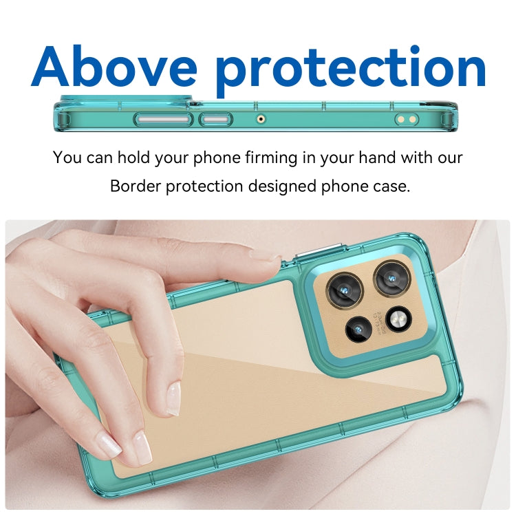 For Motorola Moto S50 Colorful Series Acrylic Hybrid TPU Phone Case(Transparent Blue) - free shipping - PMC TechLife - Order now!