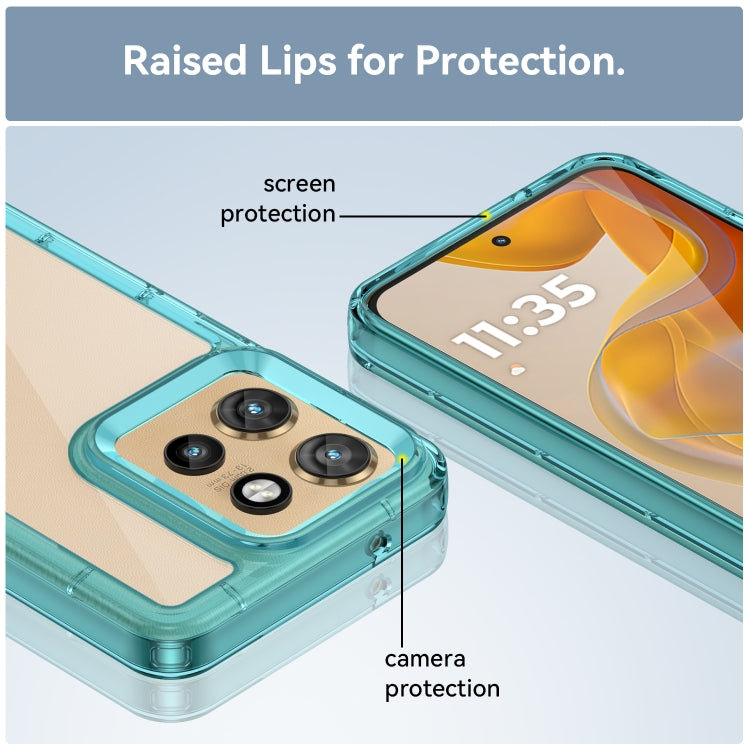 For Motorola Moto S50 Colorful Series Acrylic Hybrid TPU Phone Case(Transparent Blue) - free shipping - PMC TechLife - Order now!