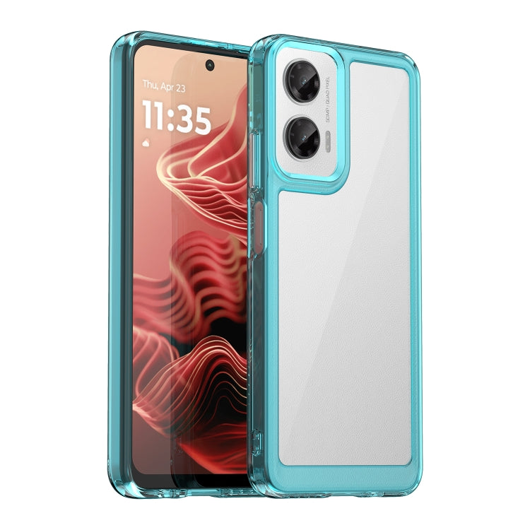 For Motorola Moto G35 5G Colorful Series Acrylic Hybrid TPU Phone Case(Transparent Blue) - free shipping - PMC TechLife - Order now!