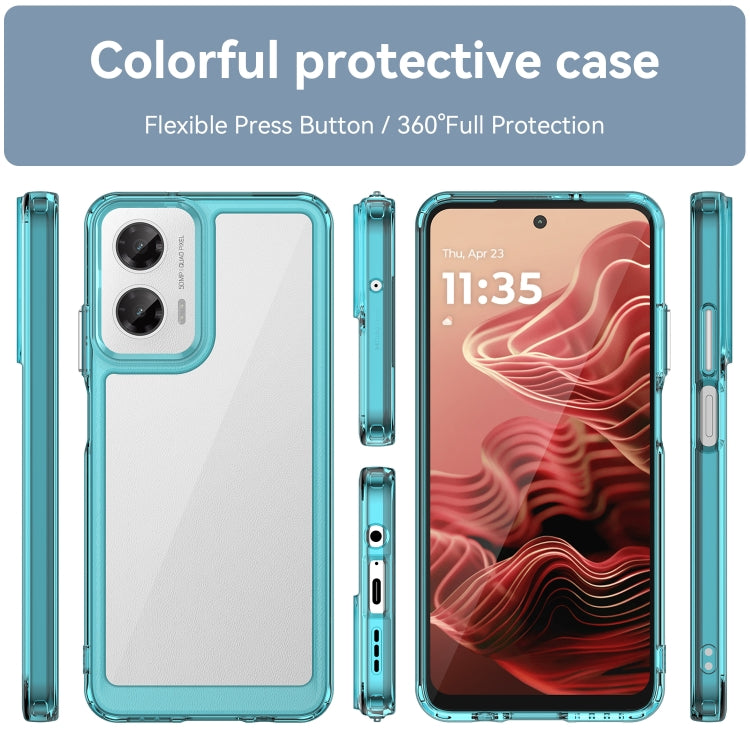 For Motorola Moto G35 5G Colorful Series Acrylic Hybrid TPU Phone Case(Transparent Blue) - free shipping - PMC TechLife - Order now!