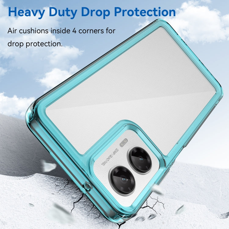 For Motorola Moto G35 5G Colorful Series Acrylic Hybrid TPU Phone Case(Transparent Blue) - free shipping - PMC TechLife - Order now!