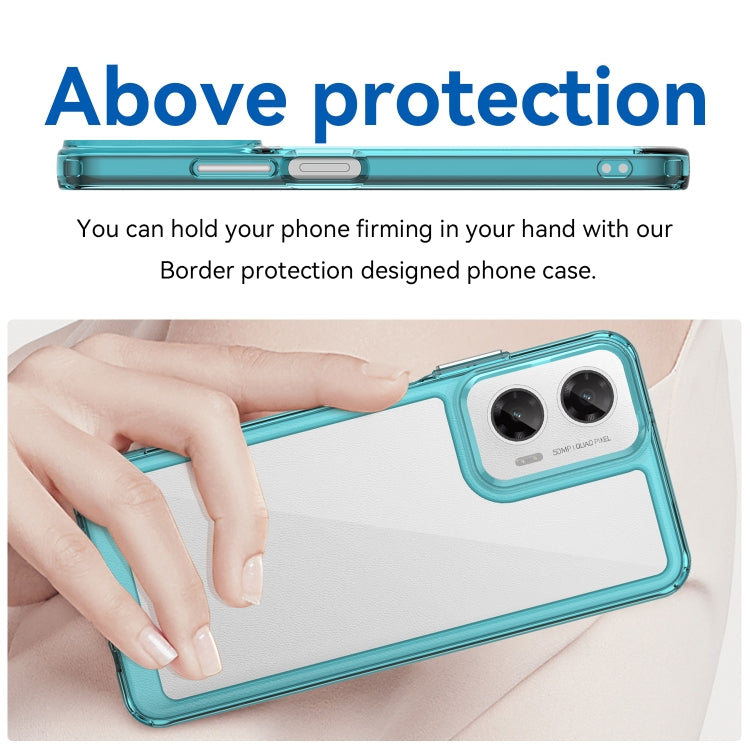 For Motorola Moto G35 5G Colorful Series Acrylic Hybrid TPU Phone Case(Transparent Blue) - free shipping - PMC TechLife - Order now!
