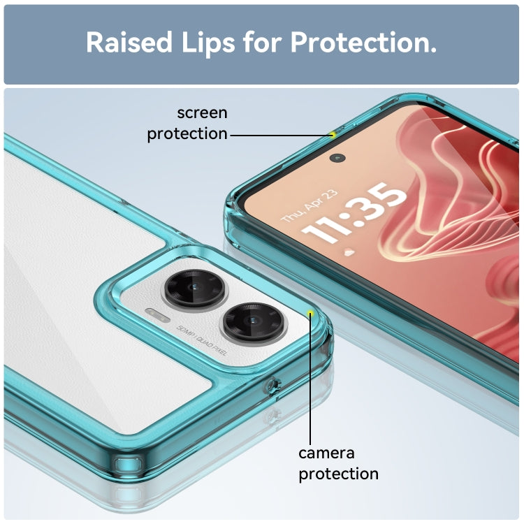 For Motorola Moto G35 5G Colorful Series Acrylic Hybrid TPU Phone Case(Transparent Blue) - free shipping - PMC TechLife - Order now!