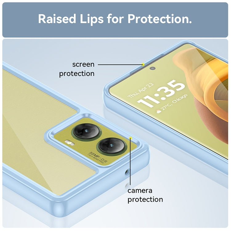 For Motorola S50 Neo Colorful Series Acrylic Hybrid TPU Phone Case(Blue) - free shipping - PMC TechLife - Order now!