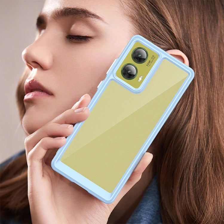 For Motorola S50 Neo Colorful Series Acrylic Hybrid TPU Phone Case(Blue) - free shipping - PMC TechLife - Order now!