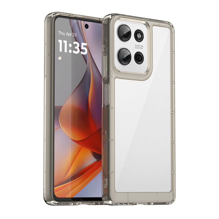 For Motorola Moto G75 5G Colorful Series Acrylic Hybrid TPU Phone Case(Transparent Grey) - free shipping - PMC TechLife - Order now!