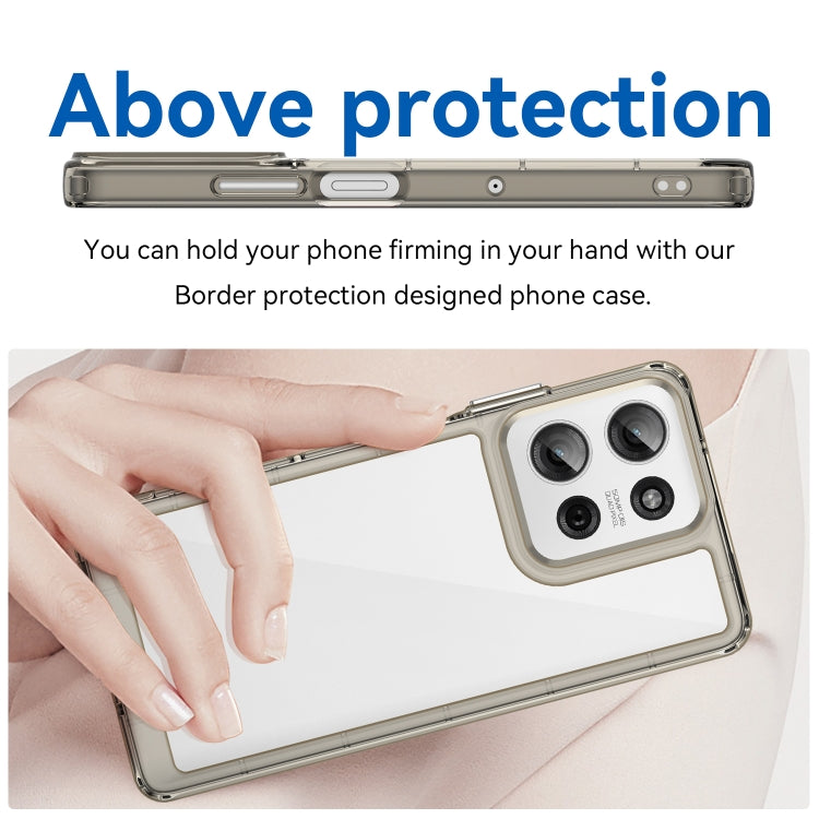 For Motorola Moto G75 5G Colorful Series Acrylic Hybrid TPU Phone Case(Transparent Grey) - free shipping - PMC TechLife - Order now!